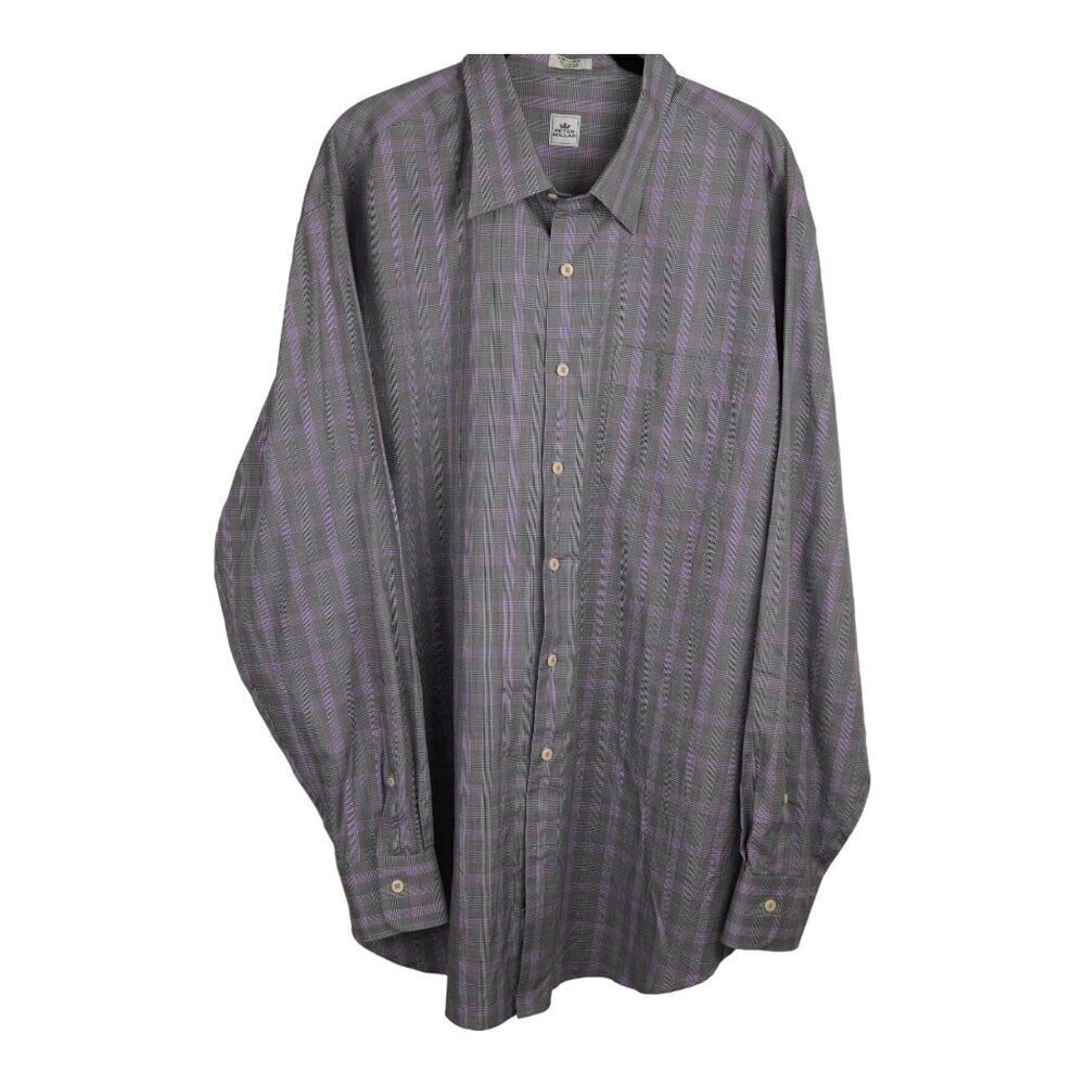 Peter Millar Cotton‎ Micro Check Long Sleeve Button Down Cotton Shirt Size XL